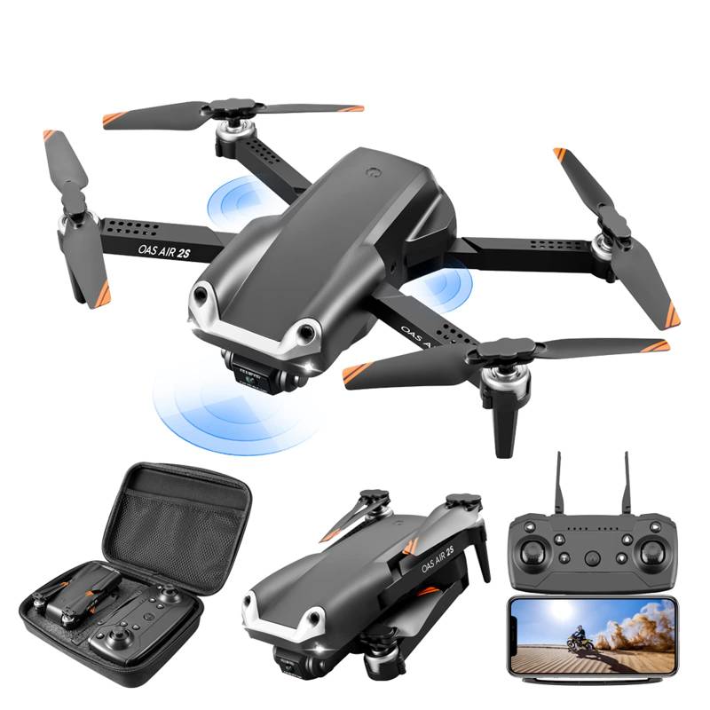 Hindernisvermeidungs Drohnen mit 4K Dual Kamera für Erwachsene, Faltbare Fernbedienung mit Höhenanzeige, Ultraleicht Drohnen Quadcopter, Automatische Hindernisvermeidung, Rundflug (Schwarz) von DaMohony