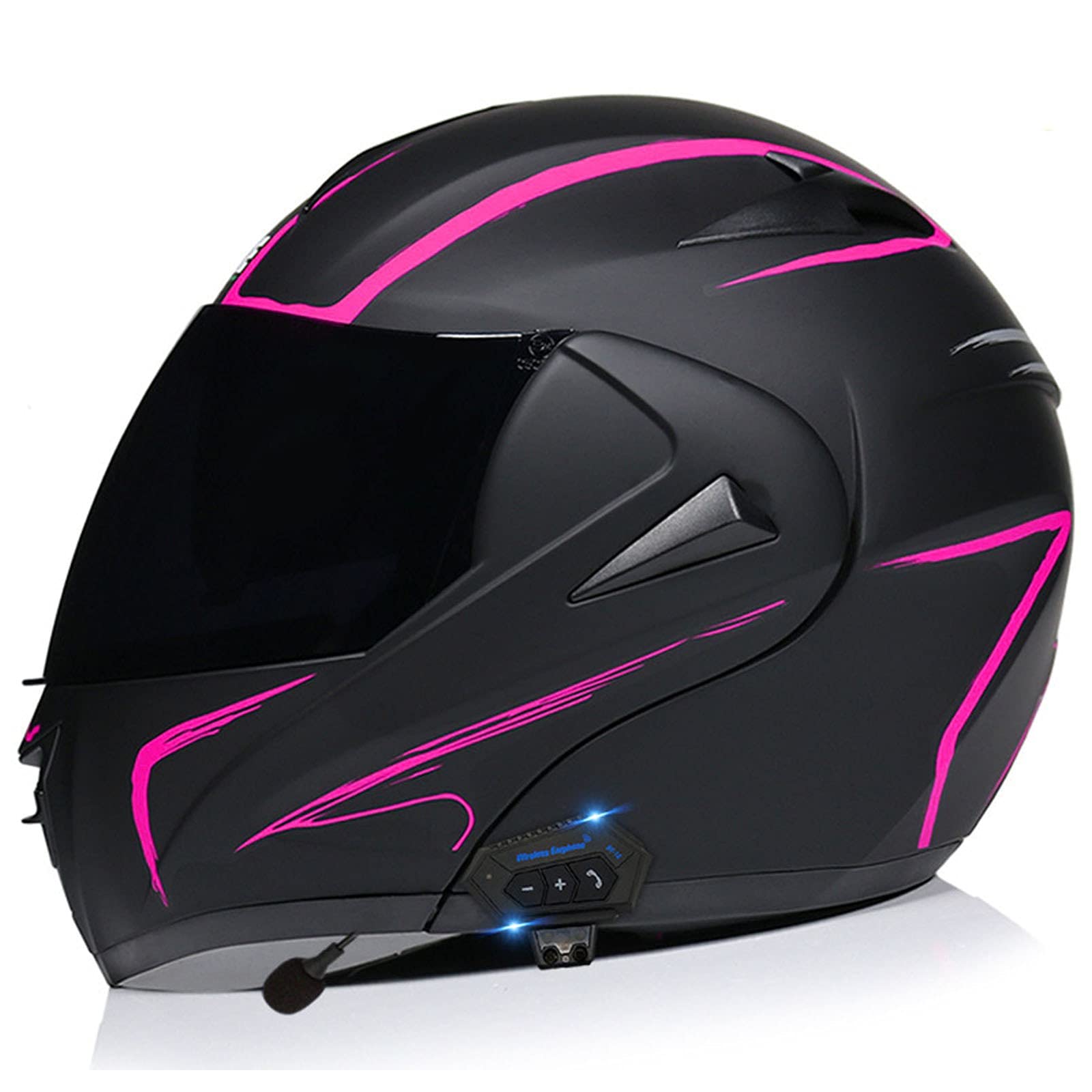 Integralhelm Motorradhelm Modular Bluetooth Helm Erwachsene Sturzhelm Mopedhelm ECE/DOT Genehmigt mit Antibeschlag kratzfestes Doppel Visier Lüftungssystem für Herren Und Damen K,XS von DaMuZ
