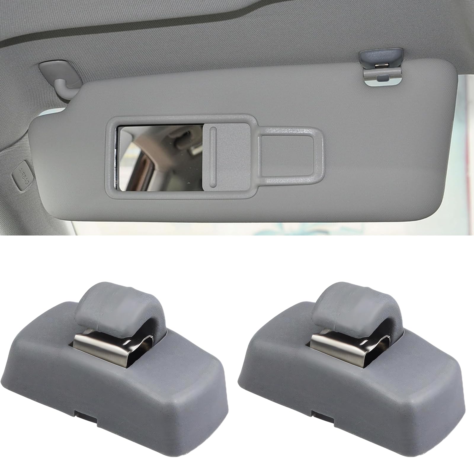 2 Stück Haken für Sonnenblenden Auto Sonnenblendenclips Autoinnenraum Sonnenblendenstützclips Sonnenblende Halterung Gilt für Volkswagen Passat,Bora,Golf,Jetta(Grau) von DabbOo