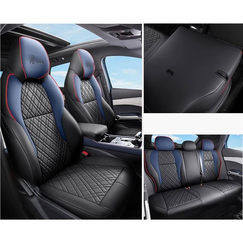 DabbOo Autositzkissenbezüge Polster Für BYD Atto 3 Yuan Plus Auto Automotive Interior Sitzbezüg,LuxuryVersion-Blue von DabbOo