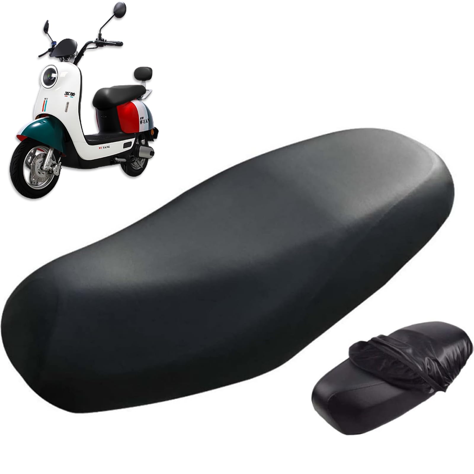 Motorrad SitzbezüGe Aus Leder, Universeller Motorrad Sitzbezug Wasserdichter Und Sonnenschutz Motorrad Sitzbankbezug Premium Leder Motorrad Sitzbezug FüR Alle Jahreszeiten von DabbOo