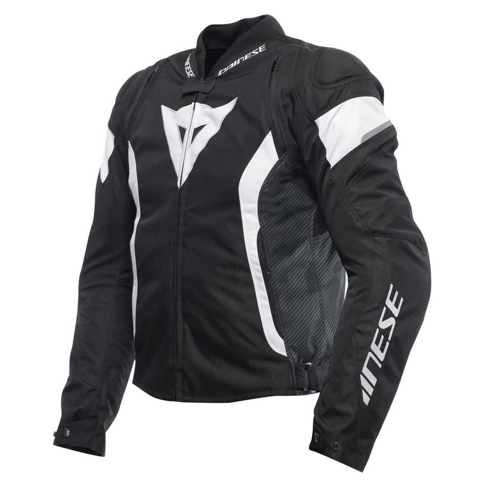 Dainese - Avro 5 Tex Jacket, Stoff-Motorradjacke mit Schulterprotektoren, Mann, Schwarz/Weiß/Schwarz, 54 Dainese - Avro 5 Tex Jacket, Stoff-Motorradjacke mit Schulterprotektoren, Mann, Schwarz/Weiß/Schwarz, 54 von Dainese