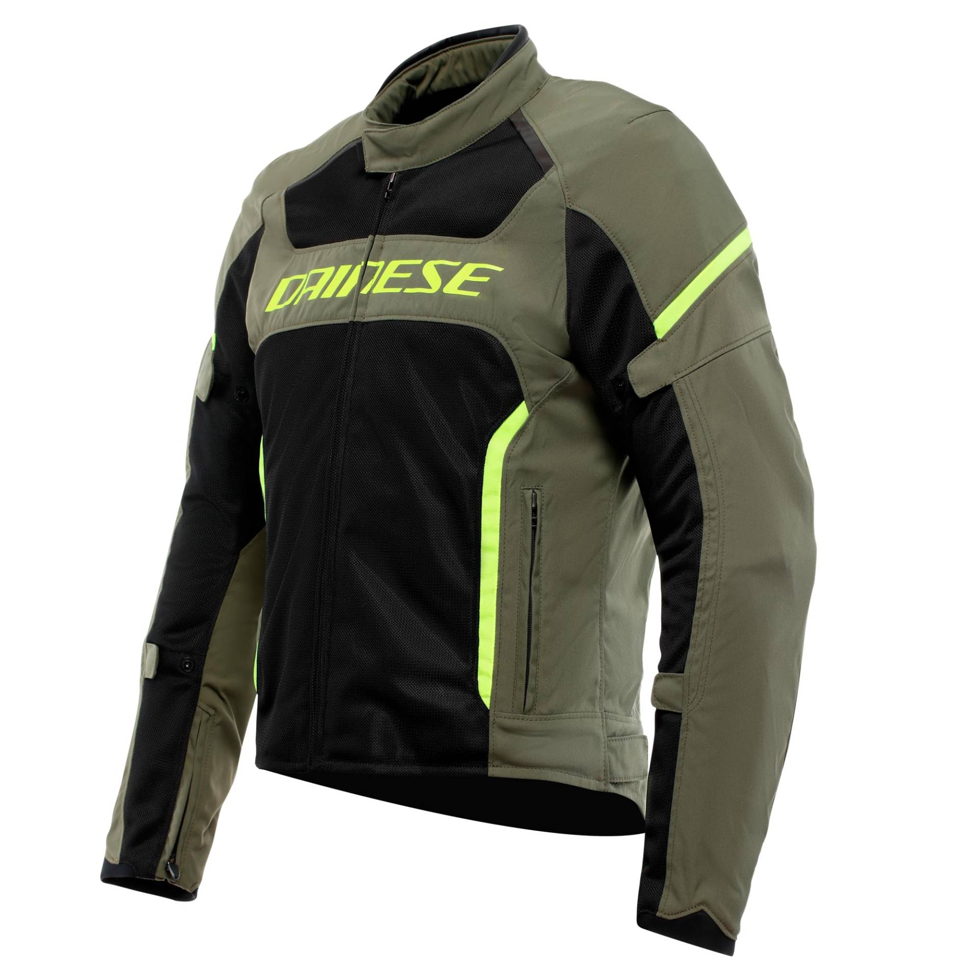Dainese - Air Frame 3 Tex Jacket, Sommer-Motorradjacke mit herausnehmbarem, winddichtem Innenfutter, Mann, Armeegrün/Schwarz/Fluo Gelb, 60 Dainese - Air Frame 3 Tex Jacket, Sommer-Motorradjacke mit herausnehmbarem, winddichtem Innenfutter, Mann, Armeegrün/Schwarz/Fluo Gelb, 60 von Dainese