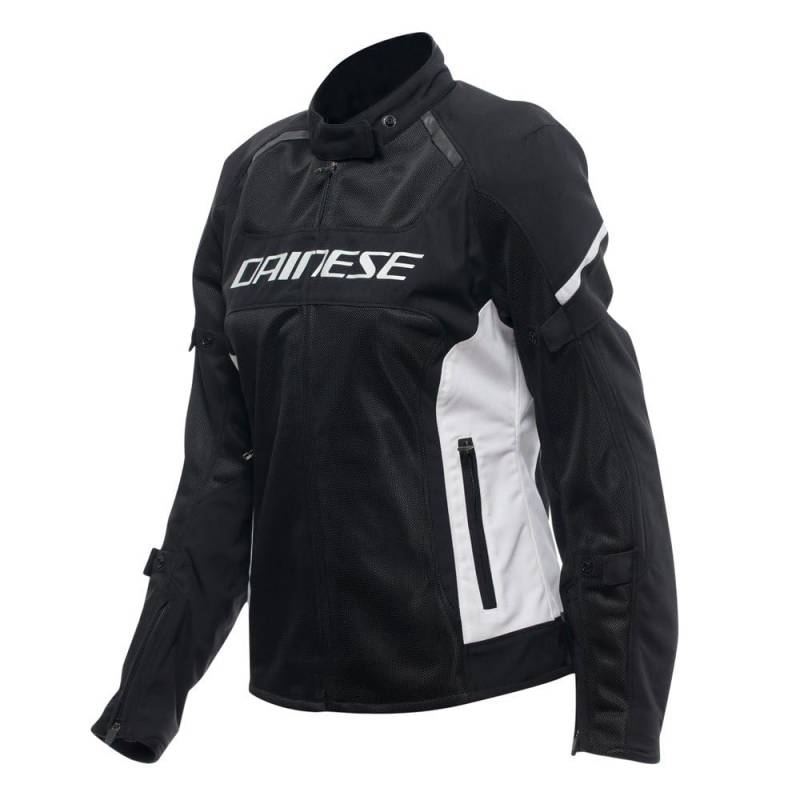 Dainese - Air Frame 3 Tex Jacket Wmn, Sommer-Motorradjacke mit herausnehmbarem, winddichtem Innenfutter, Frau, Schwarz/Weiß/Weiß, 42 von Dainese