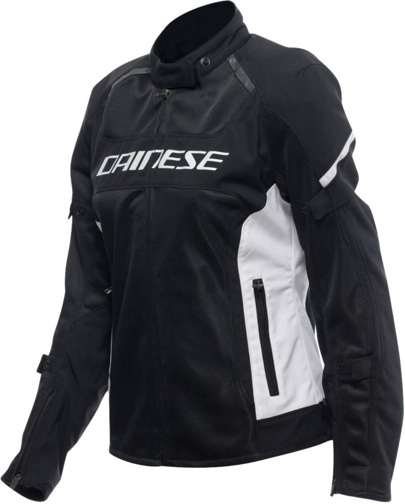 Dainese - Air Frame 3 Tex Jacket Wmn, Sommer-Motorradjacke mit herausnehmbarem, winddichtem Innenfutter, Frau, Schwarz/Weiß/Weiß, 48 von Dainese