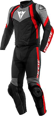 Dainese Avro 4, Lederkombi 2tlg. - Schwarz/Grau/Rot - 54 von Dainese