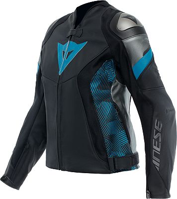 Dainese Avro 5, Lederjacke Damen - Schwarz/Türkis/Dunkelgrau - 42 von Dainese