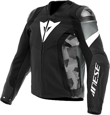 Dainese Avro 5, Lederjacke - Schwarz/Weiß/Dunkelgrau - 44 von Dainese