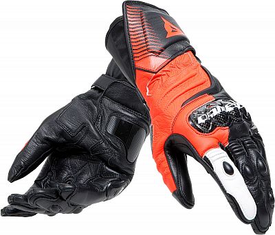 Dainese Carbon 4, Handschuhe lang - Schwarz/Neon-Rot/Weiß - 3XL von Dainese