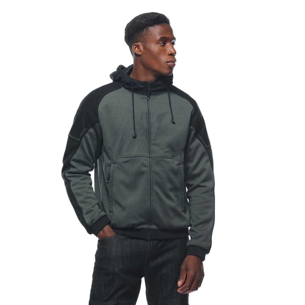 Dainese - Daemon X Safety Hoodie Full Zip, Motorrad Fleecejacke, Mesh Gewebe, Schulter Und Ellbogenprotektoren, Herren Motorradjacke, Grün/Schwarz, 50 Dainese - Daemon X Safety Hoodie Full Zip, Motorrad Fleecejacke, Mesh Gewebe, Schulter Und Ellbogenprotektoren, Herren Motorradjacke, Grün/Schwarz, 50 von Dainese