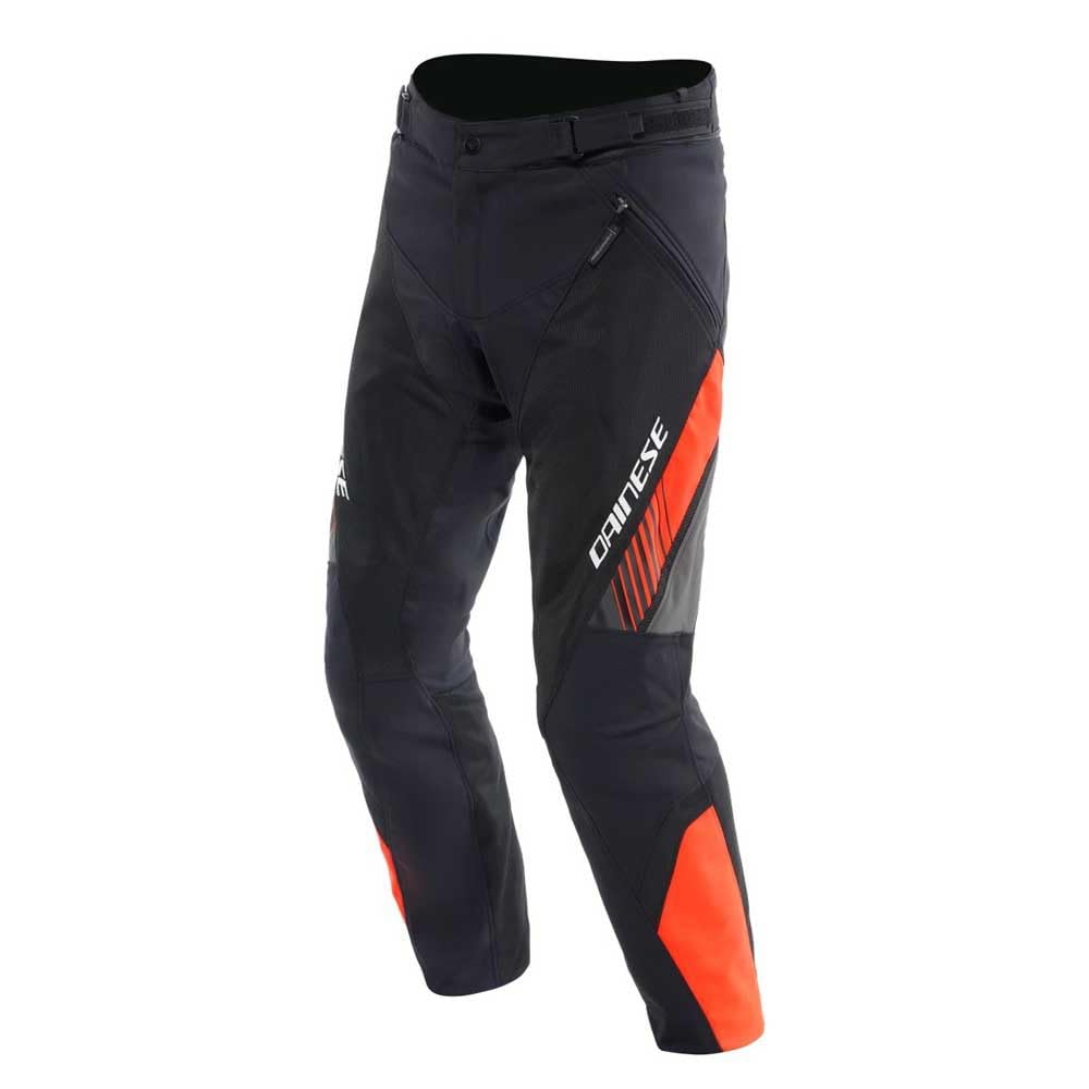 Dainese - Drake 2 Air Absoluteshell Pants, Wasserdichte Motorradhose, belüftet, mit abnehmbaren Knieschonern, Mann, Schwarz/Rot-Fluo, 50 Dainese - Drake 2 Air Absoluteshell Pants, Wasserdichte Motorradhose, belüftet, mit abnehmbaren Knieschonern, Mann, Schwarz/Rot-Fluo, 50 von Dainese