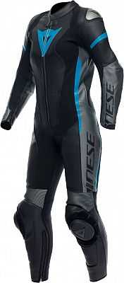 Dainese Grobnik, Lederkombi 1tlg. perforiert Damen - Schwarz/Dunkelgrau/Blau - 42 von Dainese