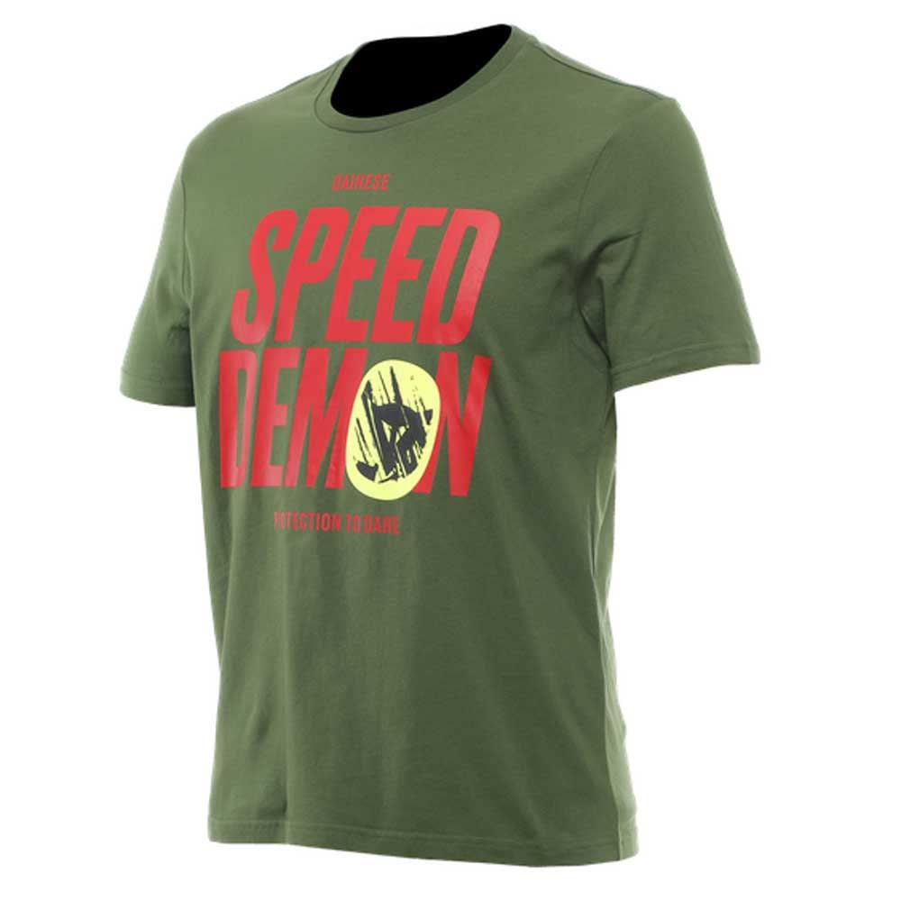 Dainese - Knee Down T-Shirt, Lässiges T-Shirt mit Rundhalsausschnitt aus Baumwolle, Logo, Mann, Garten Grün, S Dainese - Knee Down T-Shirt, Lässiges T-Shirt mit Rundhalsausschnitt aus Baumwolle, Logo, Mann, Garten Grün, S von Dainese