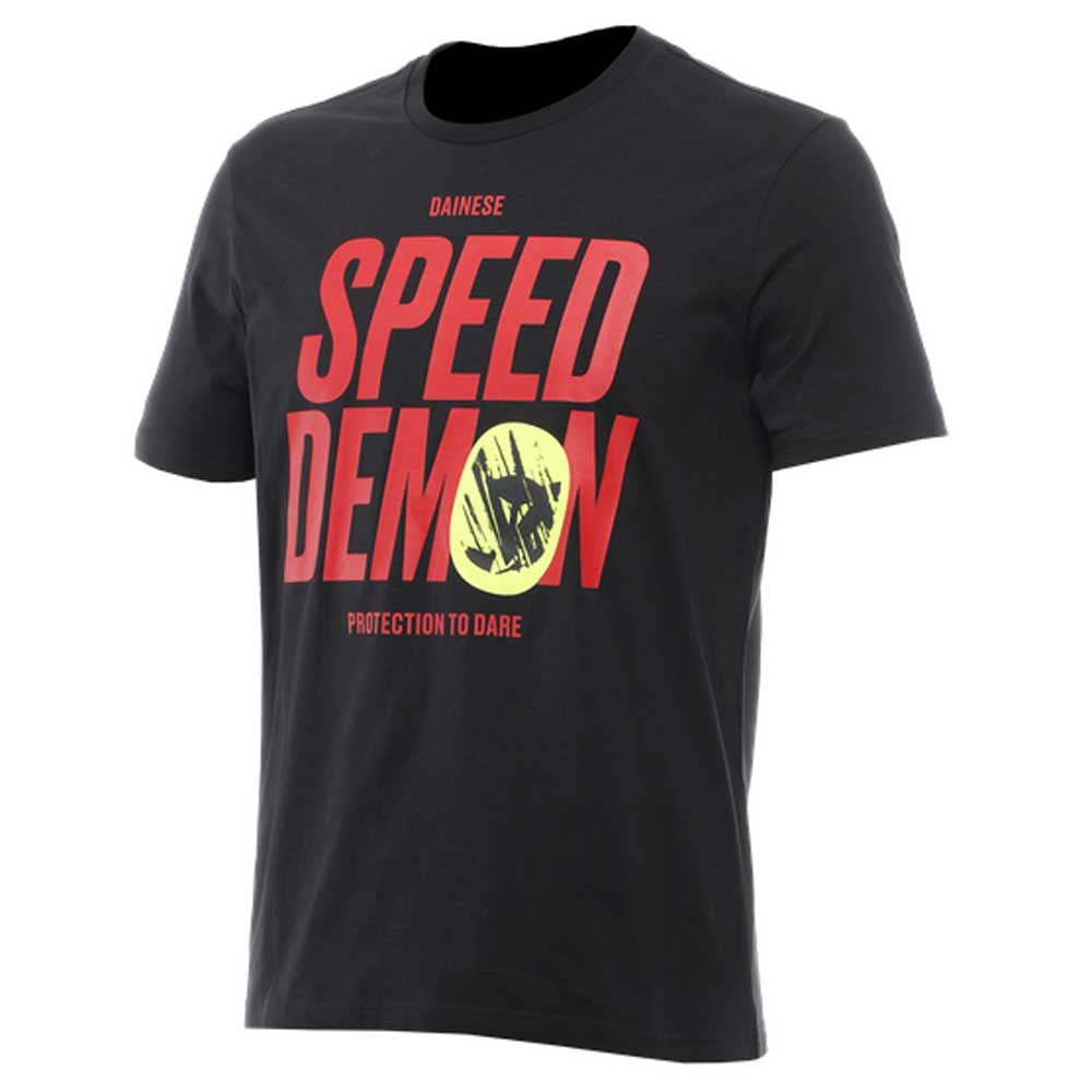 Dainese - Knee Down T-Shirt, Lässiges T-Shirt mit Rundhalsausschnitt aus Baumwolle, Logo, Mann, Jet-Schwarz, S von Dainese