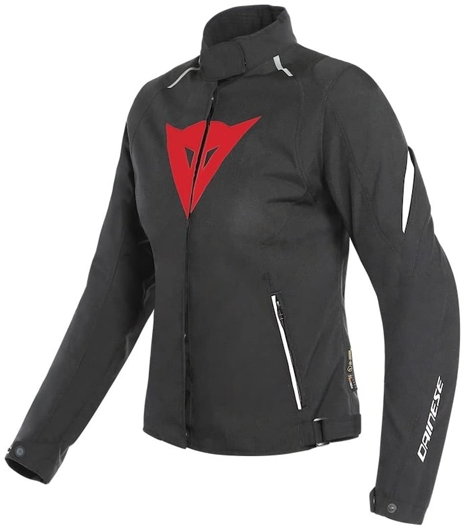 Dainese Laguna Seca 3 Lady D-Dry Jacket, Motorradjacke Wasserdicht Cordura, Damen, Schwarz/Lava Rot/Weiß, 40 von Dainese