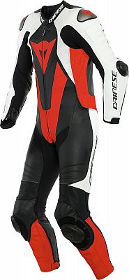 Dainese Laguna Seca 5, Lederkombi 1tlg. perforiert - Schwarz/Weiß/Neon-Rot - 48 von Dainese