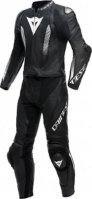 Dainese Laguna Seca 5, Lederkombi 2tlg. perforiert - Schwarz/Schwarz/Weiß - 60 von Dainese