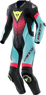 Dainese Laguna Seca 6, Lederkombi 1tlg. perforiert - Schwarz/Hellblau/Pink - 54 von Dainese