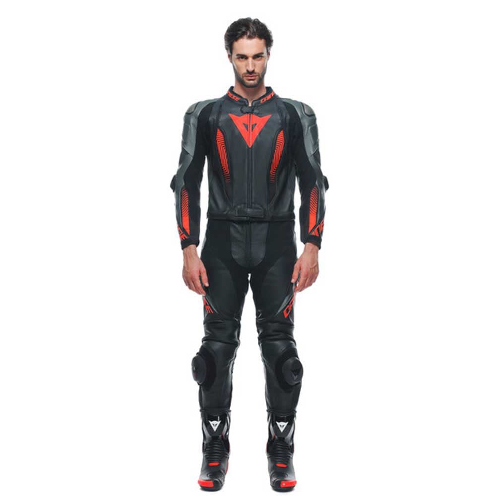 Dainese Lederkombi Laguna Seca 5 zweiteiler Motorradkombi Leathersuit, BLACK/ANTHRACITE/FLUO-RE, 54 Dainese Lederkombi Laguna Seca 5 zweiteiler Motorradkombi Leathersuit, BLACK/ANTHRACITE/FLUO-RE, 54 von Dainese
