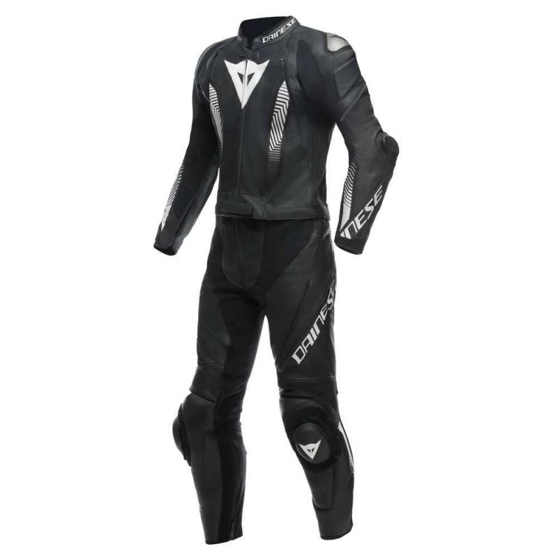 Dainese Lederkombi Laguna Seca 5 zweiteiler Motorradkombi Leathersuit, BLACK/BLACK/WHITE, 48 von Dainese