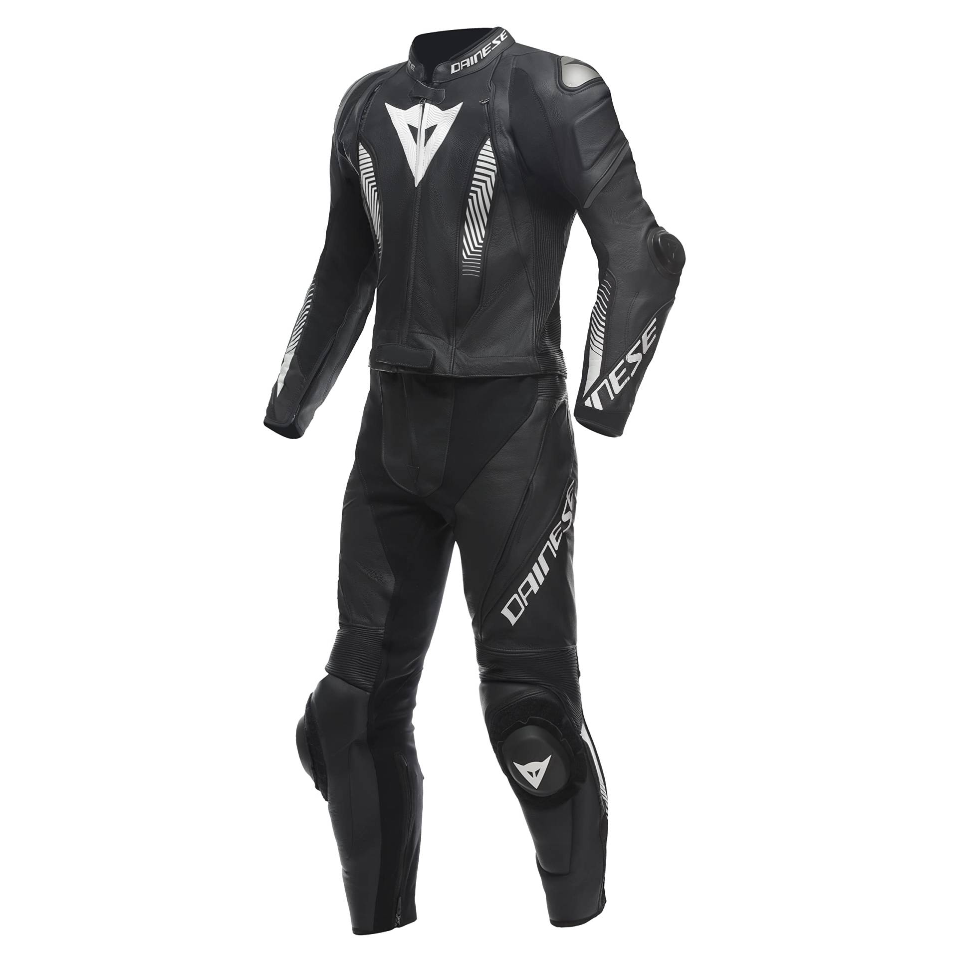 Dainese Lederkombi Laguna Seca 5 zweiteiler Motorradkombi Leathersuit, BLACK/BLACK/WHITE, 50 von Dainese