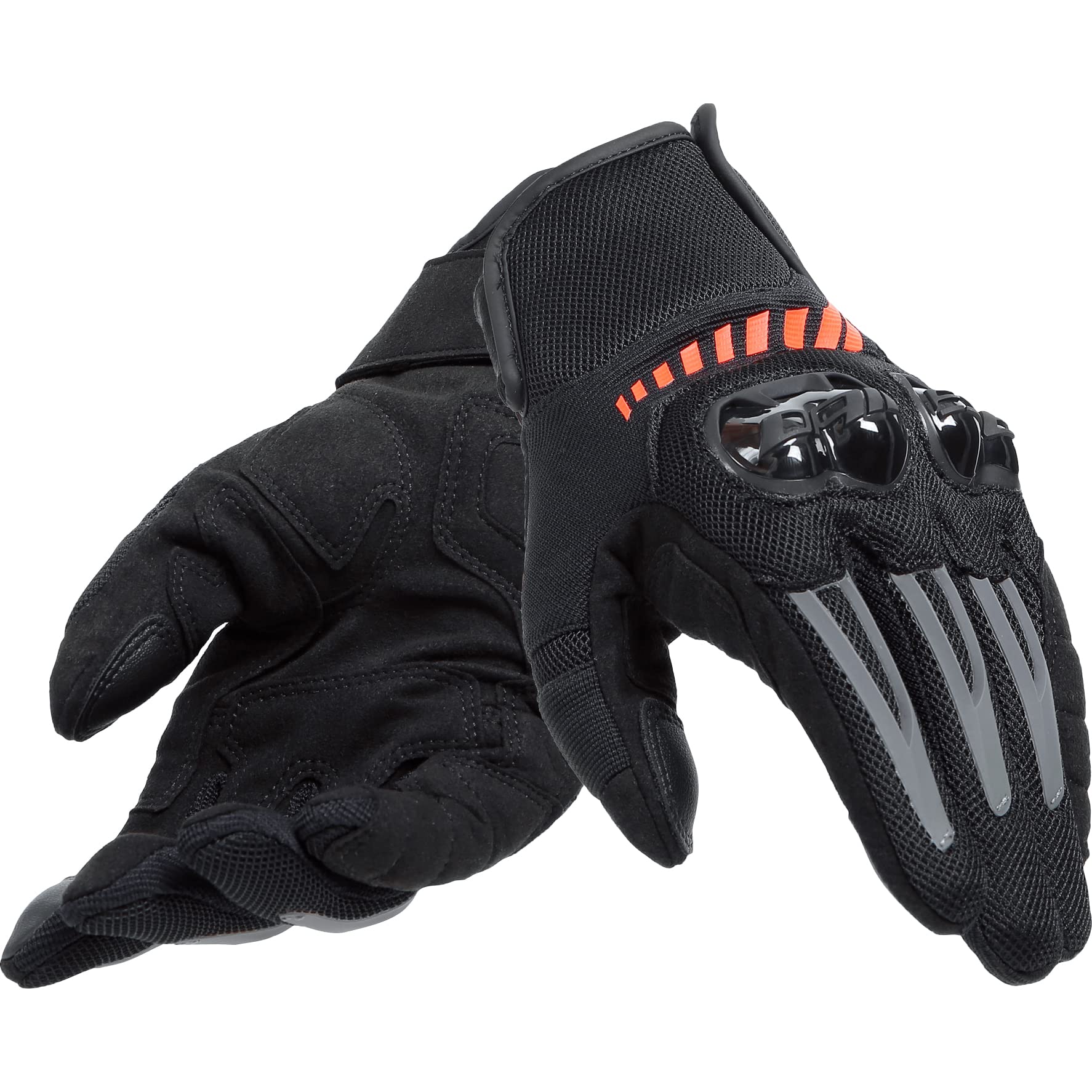 Dainese Mig 3 Air Tex Gloves, Motorradhandschuhe Sommer mit Protektoren, Herren, Schwarz/Fluo-Rot, L von Dainese