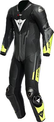 Dainese Misano 3 D-air, Lederkombi 1tlg. perforiert - Schwarz/Dunkelgrau/Neon-Gelb - 52 von Dainese