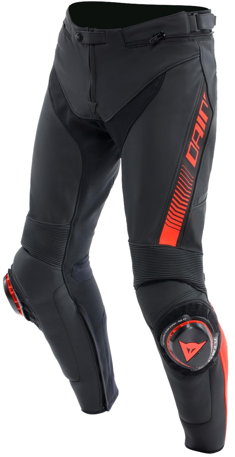 Dainese Motorradhose Super Speed Lederhose Stiefelhose, Black/RED-Fluo, 48 von Dainese