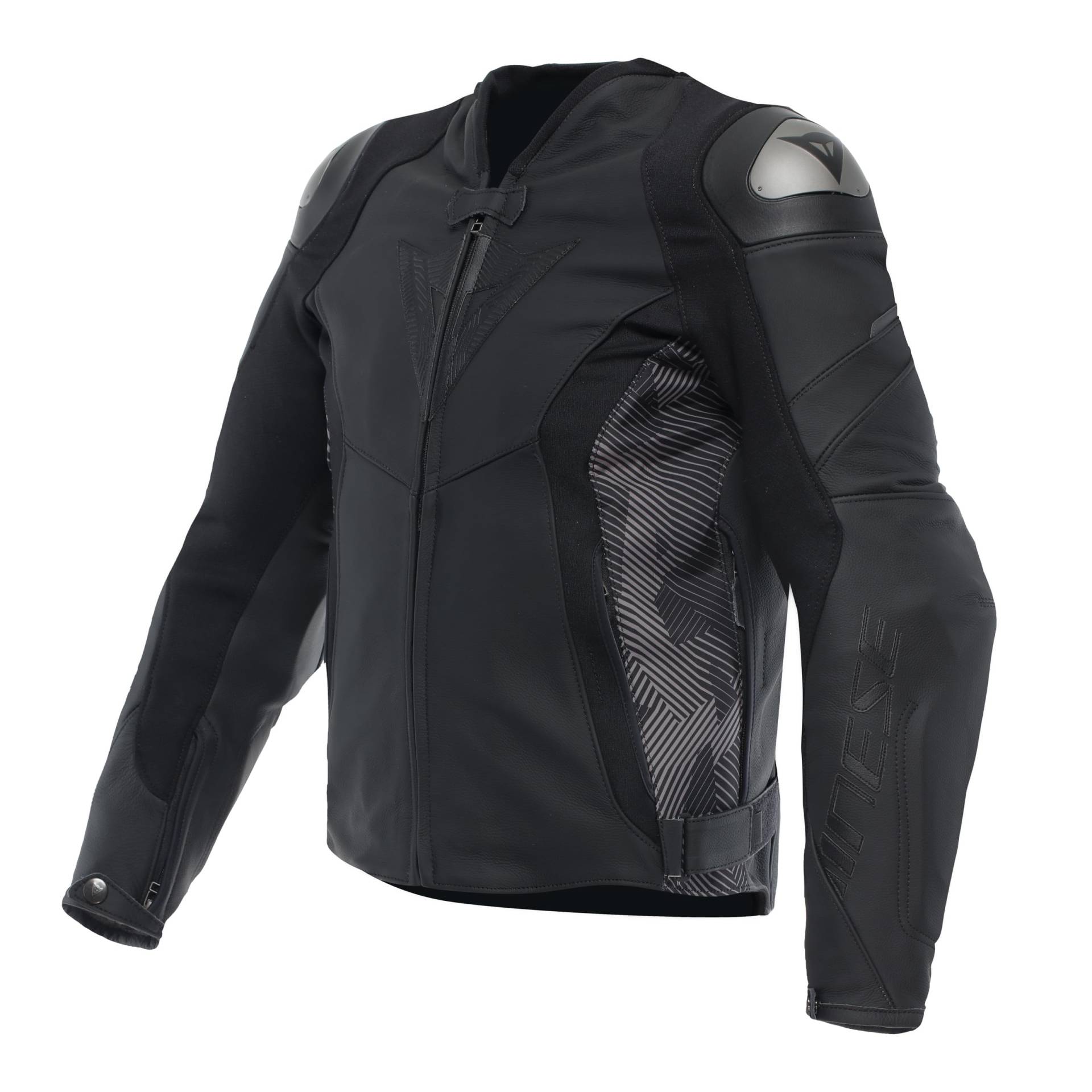 Dainese Motorradjacke Avro 5 Leather Jacket sportliche Lederjacke, BLACK/ANTHRACITE, 52 von Dainese