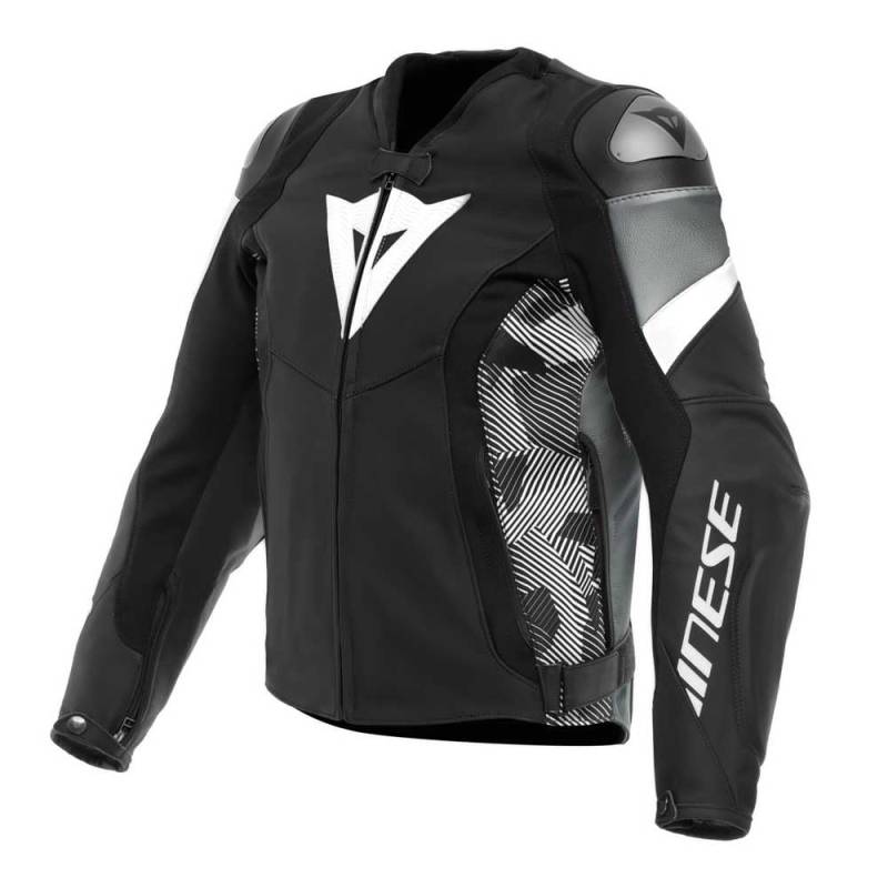 Dainese Avro 5 Motorrad Lederjacke, schwarz/weiß/grau, 48 von Dainese
