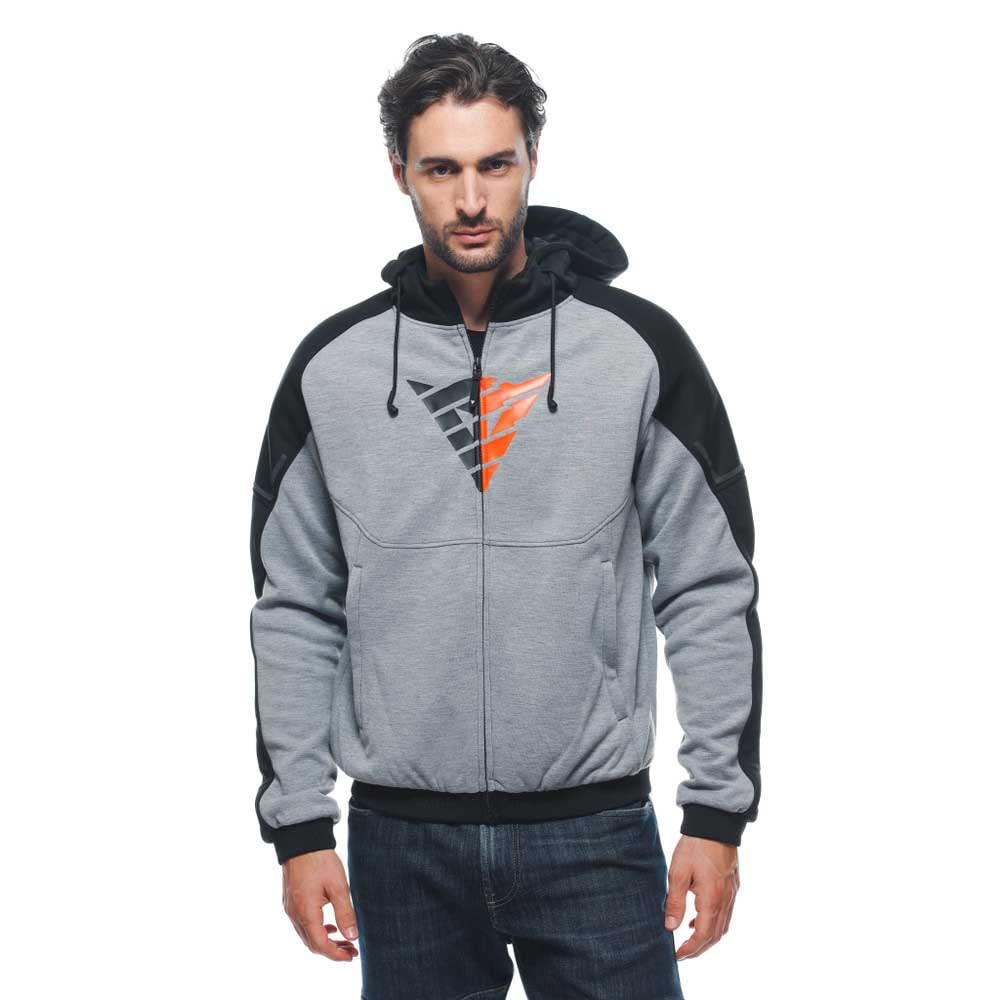 Dainese - Daemon X Safety Hoodie Full Zip, Motorrad Fleecejacke, Mesh Gewebe, Schulter Und Ellbogenprotektoren, Herren Motorradjacke, Grau Melange/Schwarz/Fluo Rot, 58 Dainese - Daemon X Safety Hoodie Full Zip, Motorrad Fleecejacke, Mesh Gewebe, Schulter Und Ellbogenprotektoren, Herren Motorradjacke, Grau Melange/Schwarz/Fluo Rot, 58 von Dainese
