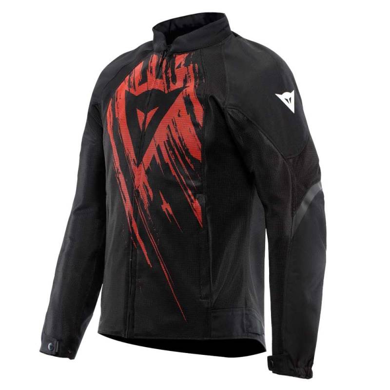 Dainese - Air Graphics Tex Jacket, Sommer Motorradjacke, belüftet und leicht, mit weichen Protektoren an Schultern und Ellenbogen, Mann, Schwarz/Rot Tarmac, 54 von Dainese