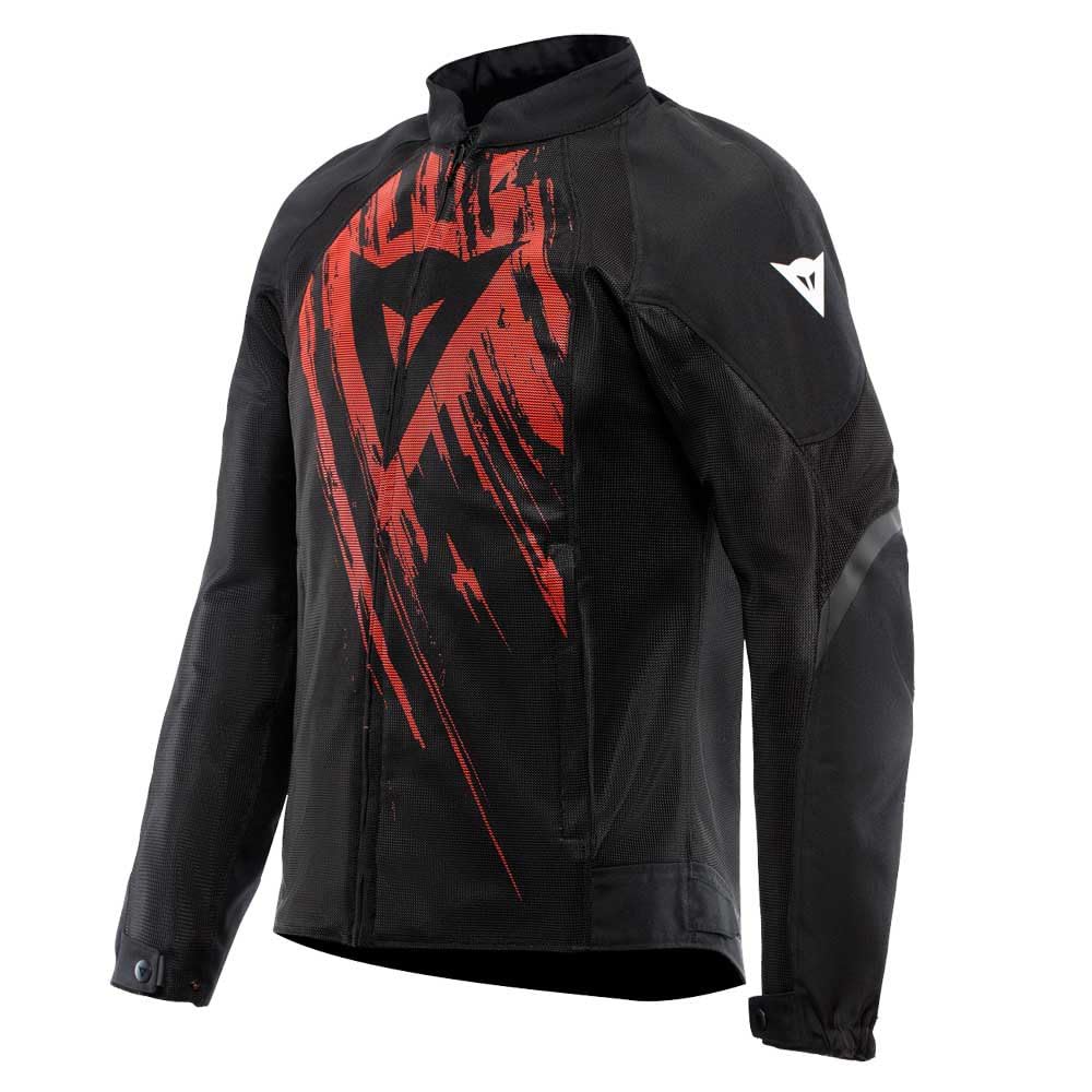Dainese - Air Graphics Tex Jacket, Sommer Motorradjacke, belüftet und leicht, mit weichen Protektoren an Schultern und Ellenbogen, Mann, Schwarz/Rot Tarmac, 54 Dainese - Air Graphics Tex Jacket, Sommer Motorradjacke, belüftet und leicht, mit weichen Protektoren an Schultern und Ellenbogen, Mann, Schwarz/Rot Tarmac, 54 von Dainese