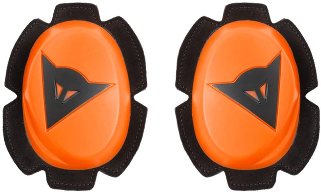 Dainese - Pista Knee Slider, Polyurethan-Motorradknie, Motorrad-Knieschoner, Gleichmäßiger Kontakt mit Piste und Asphalt, Motorrad-Schieber mit Klettverschluss, Orange Fluo/Schwarz von Dainese