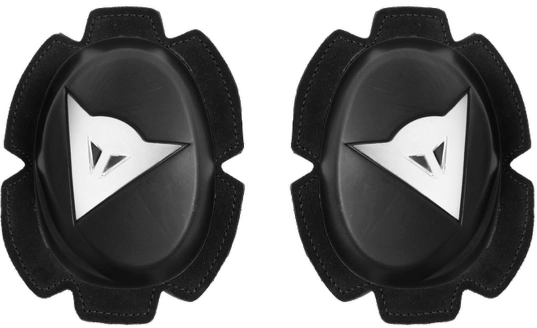 Dainese - Pista Knee Slider, Polyurethan-Motorradknie, Motorrad-Knieschoner, Gleichmäßiger Kontakt mit Piste und Asphalt, Motorrad-Schieber mit Klettverschluss, Schwarz/Weiß Dainese - Pista Knee Slider, Polyurethan-Motorradknie, Motorrad-Knieschoner, Gleichmäßiger Kontakt mit Piste und Asphalt, Motorrad-Schieber mit Klettverschluss, Schwarz/Weiß von Dainese