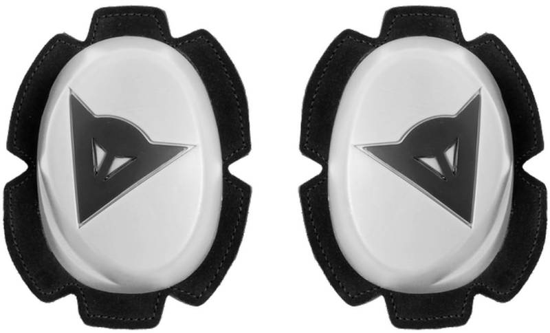 Dainese - Pista Knee Slider, Polyurethan-Motorradknie, Motorrad-Knieschoner, Gleichmäßiger Kontakt mit Piste und Asphalt, Motorrad-Schieber mit Klettverschluss, Weiß/Schwarz von Dainese