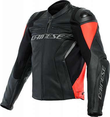 Dainese Racing 4, Lederjacke - Schwarz/Neon-Rot - 50 von Dainese