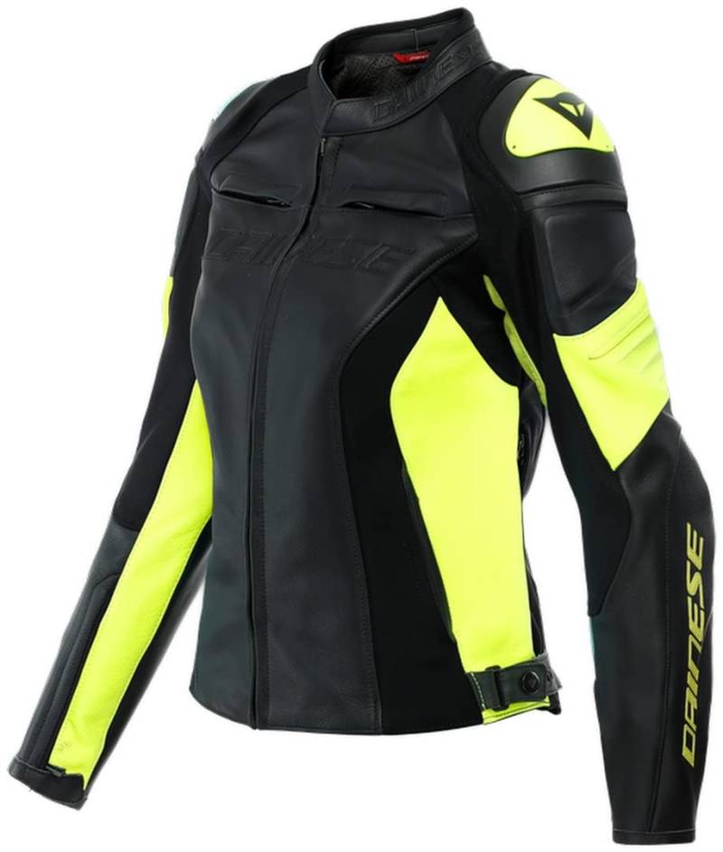 Dainese Racing 4 Damen Motorrad Lederjacke Schwarz/Gelb 46 von Dainese
