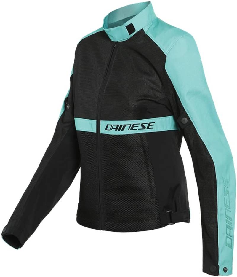 DAINESE Ribelle Air Lady Tex Jacke, Sommermotorradjacke für Damen, Schwarz/Aqua-Grün, 50 von Dainese
