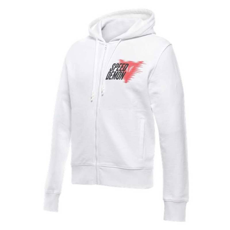 Dainese - Speed Demon Veloce Hoodie, Sweatshirt mit Kapuze und Frontreißverschluss aus Baumwolle, Mann, Brillant Weiß, XXXL von Dainese