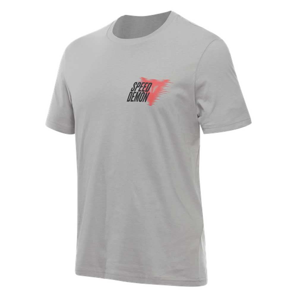 Dainese - Speed Demon Veloce T-Shirt, Lässiges T-Shirt mit Rundhalsausschnitt aus Baumwolle, Mann, Grau-Asche, S Dainese - Speed Demon Veloce T-Shirt, Lässiges T-Shirt mit Rundhalsausschnitt aus Baumwolle, Mann, Grau-Asche, S von Dainese