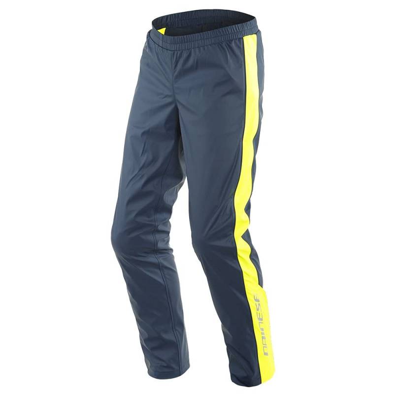 Dainese Storm 2 Unisex Pants, Motorrad Regenhose Wasserdicht Faltbar, für Damen und Herren, Black-Iris/Fluo-Gelb, XXL von Dainese