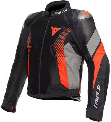 Dainese Super Rider 2 Absolute, Leder-Textiljacke wasserdicht - Schwarz/Grau/Neon-Rot - 48 von Dainese