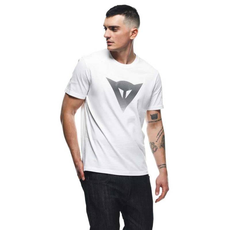 Dainese T-Shirt Logo, T-Shirt Kurzarm 100% Baumwolle, Herren, Weiß/Schwarz, L von Dainese