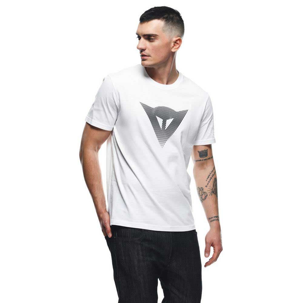Dainese T-Shirt Logo, T-Shirt Kurzarm 100% Baumwolle, Herren, Weiß/Schwarz, S von Dainese