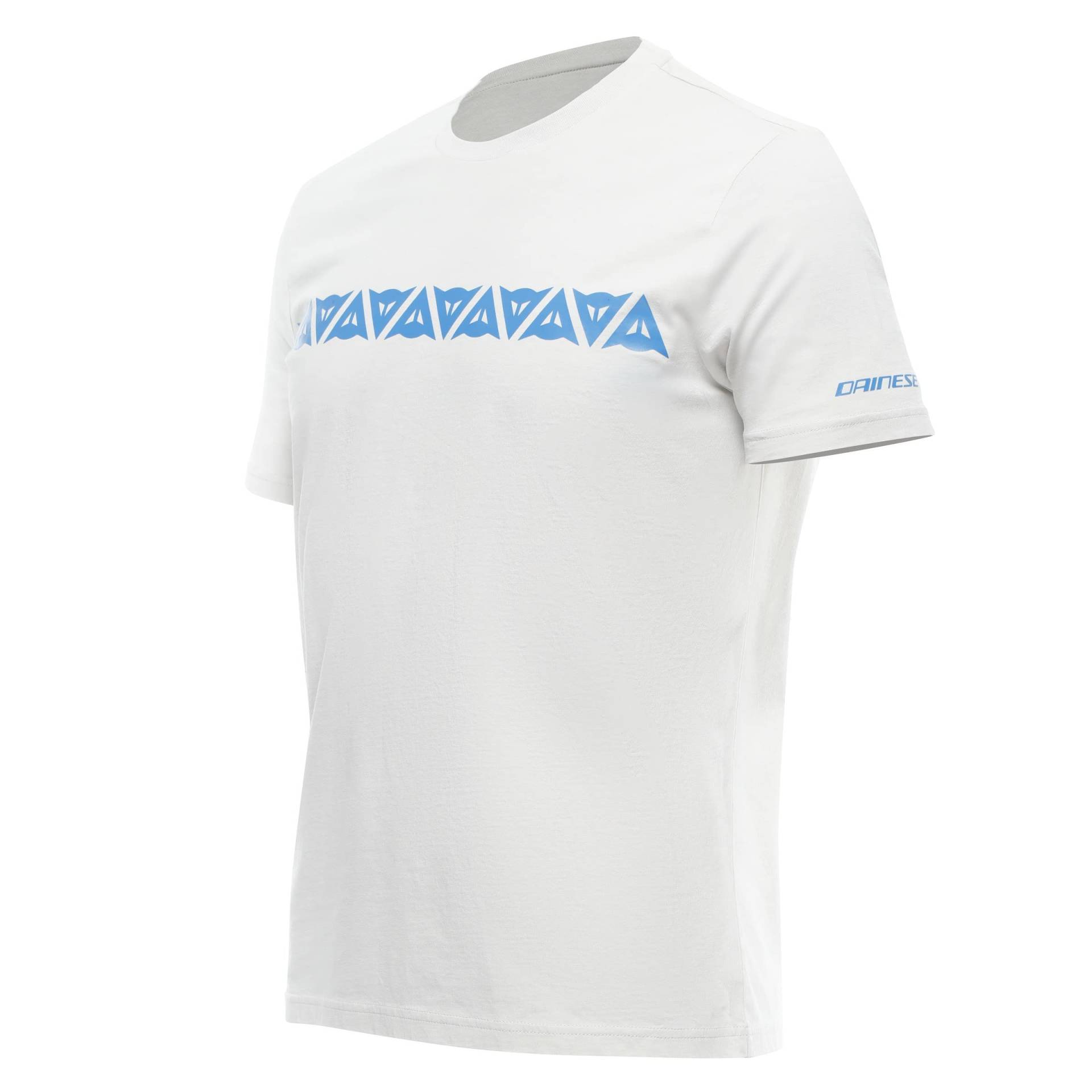 Dainese T-Shirt Stripes, T-Shirt Kurzarm 100% Baumwolle, Herren, Hellgrau/Directoire-Blue, L von Dainese