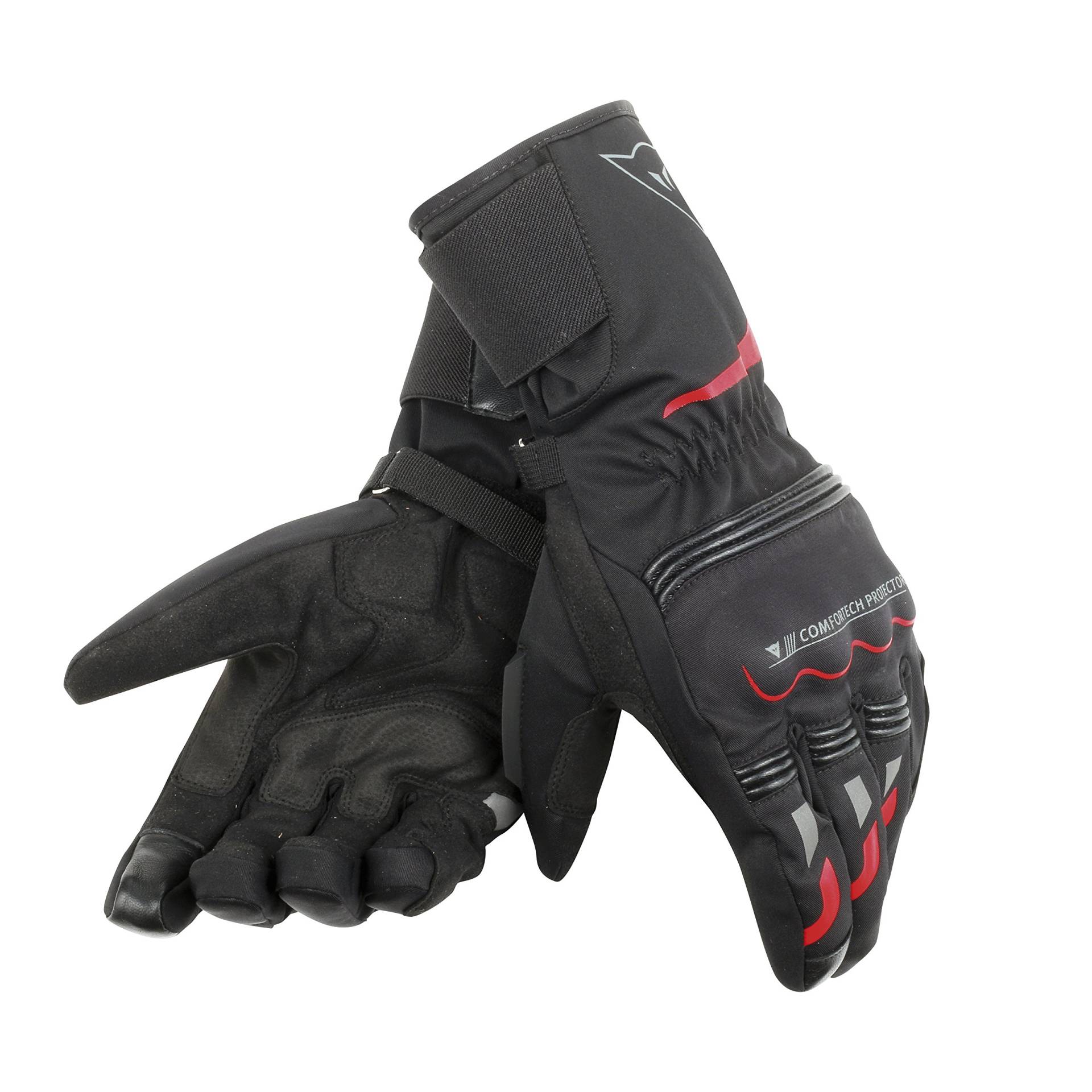 Dainese-TEMPEST UNISEX D-DRY LONG Handschuhe, Schwarz/Rot, Größe S von Dainese