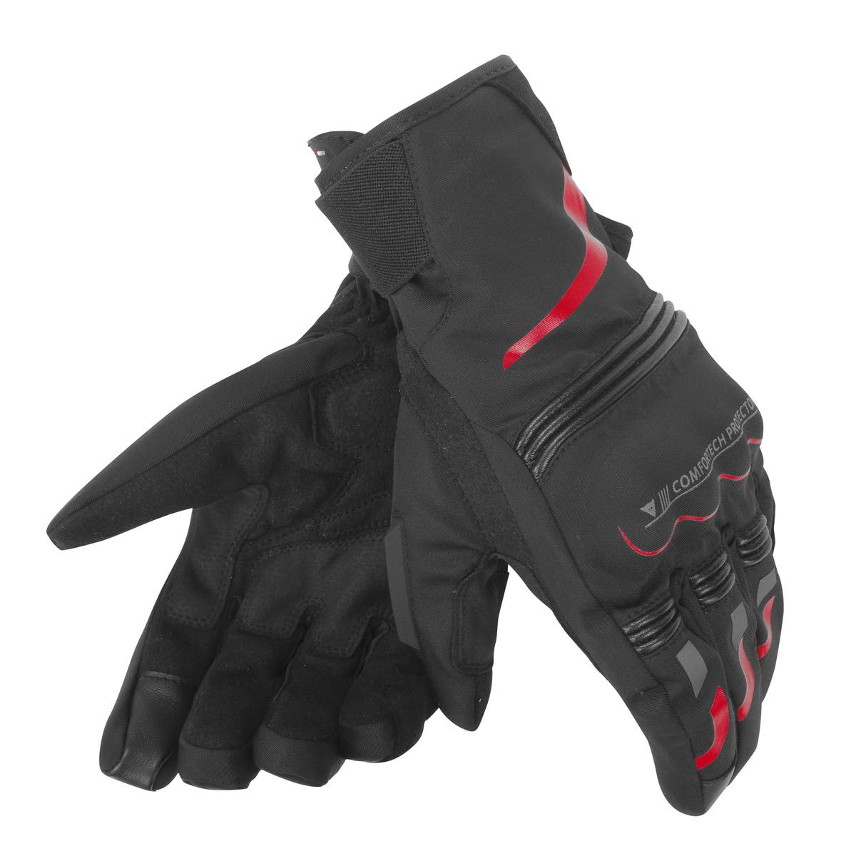 Dainese-TEMPEST UNISEX D-DRY SHORT Handschuhe, Schwarz/Rot, Größe M von Dainese