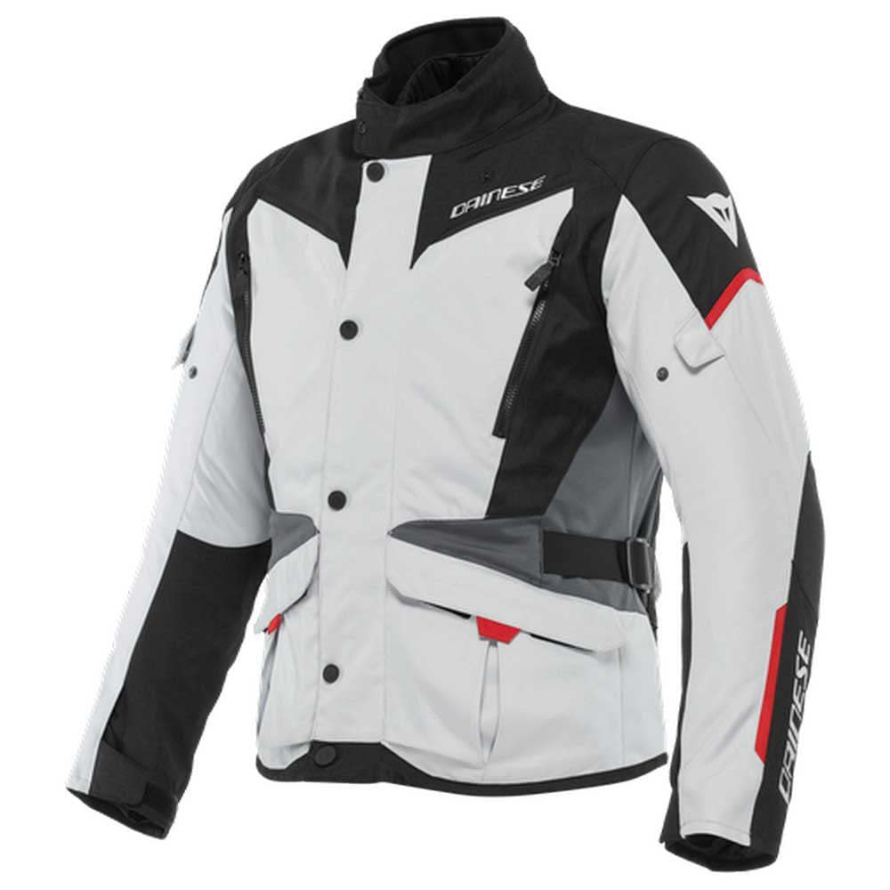 Dainese - Tempest 3 D Dry, Herren Motorrad Tourenjacke, Wasserdichte Jacke, Herausnehmbares Thermofutter, Schulter Und Ellbogenprotektoren, Eisgrau/Schwarz/Lavarot, 50 von Dainese