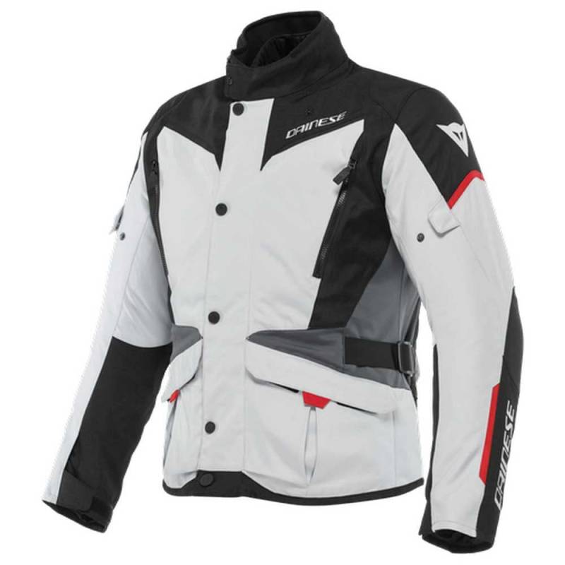 Dainese - Tempest 3 D Dry, Herren Motorrad Tourenjacke, Wasserdichte Jacke, Herausnehmbares Thermofutter, Schulter Und Ellbogenprotektoren, Eisgrau/Schwarz/Lavarot, 62 von Dainese